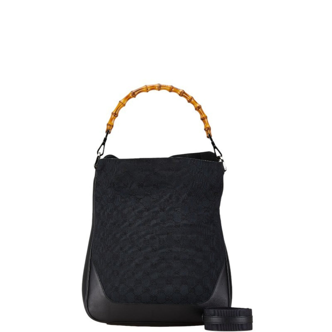 Gucci Black Canvas Leather Handbag Shoulder Bag