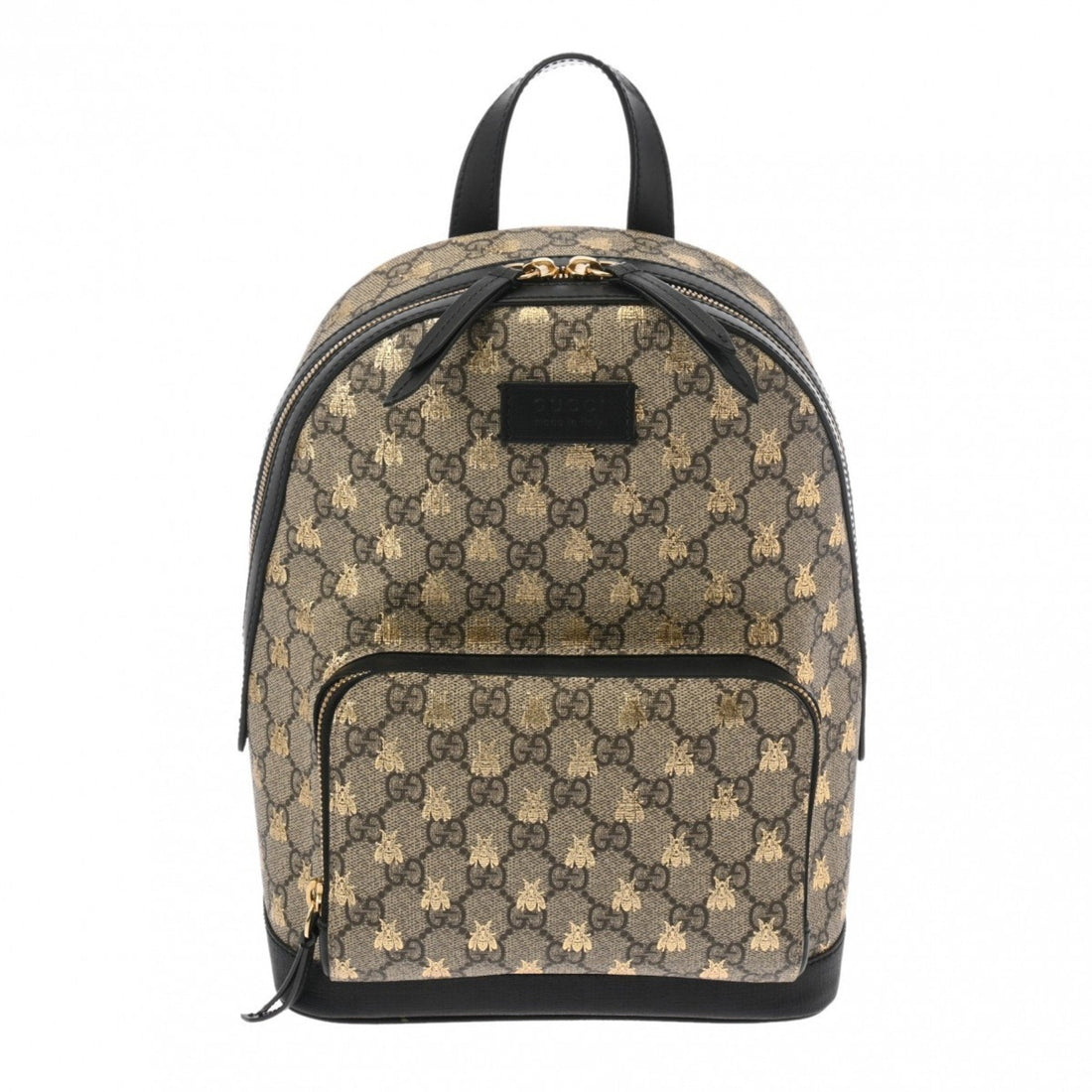Gucci Black Grayish Pvc Leather Backpack