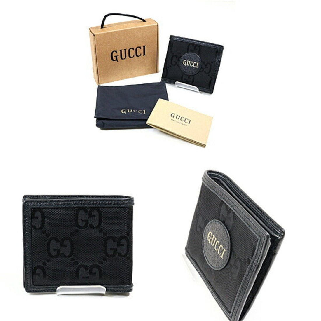 Gucci Black Nylon Leather Wallet (Bi-Fold)