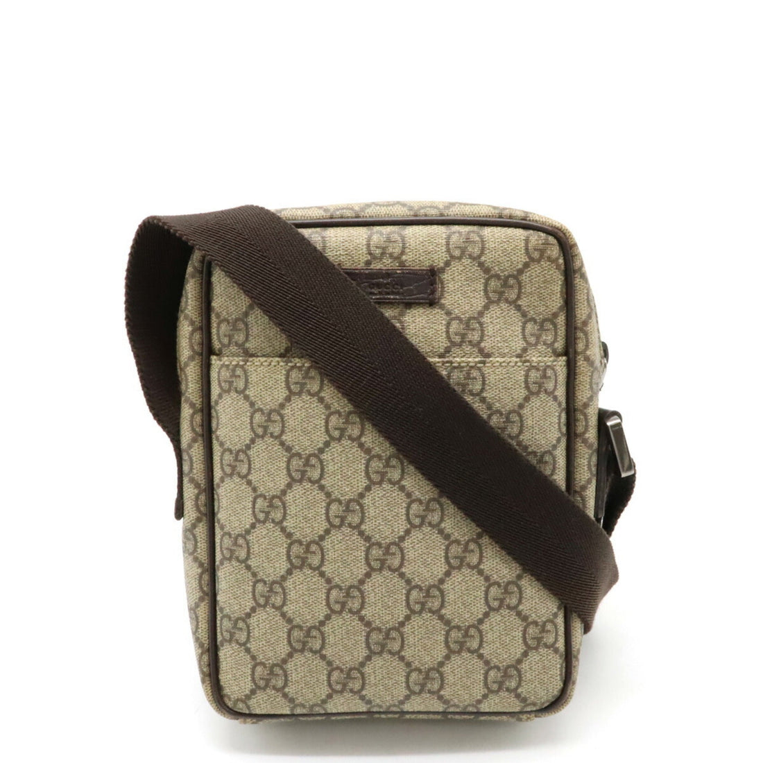 Gucci Beige Dark Brown Khaki Pvc Leather Pochette Shoulder Bag