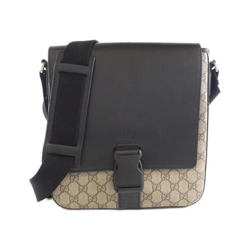Gucci Beige Black Gg Supreme Leather Shoulder Bag