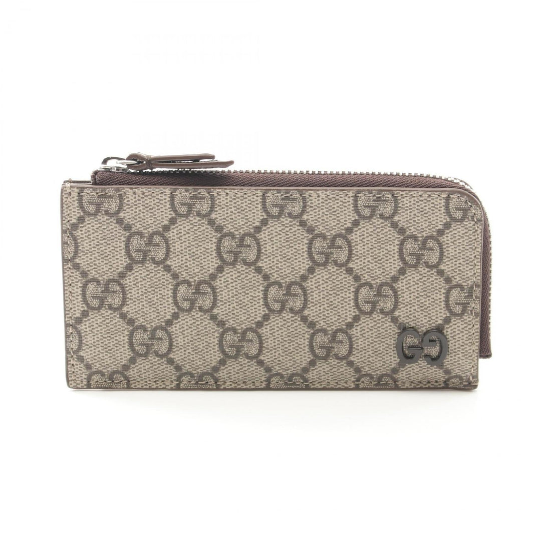 Gucci Beige Brown Coated Canvas Leather Coin Purse/Coin Case