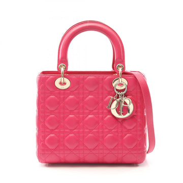 Christian Dior Lady Dior Red Color Leather Handbag ()