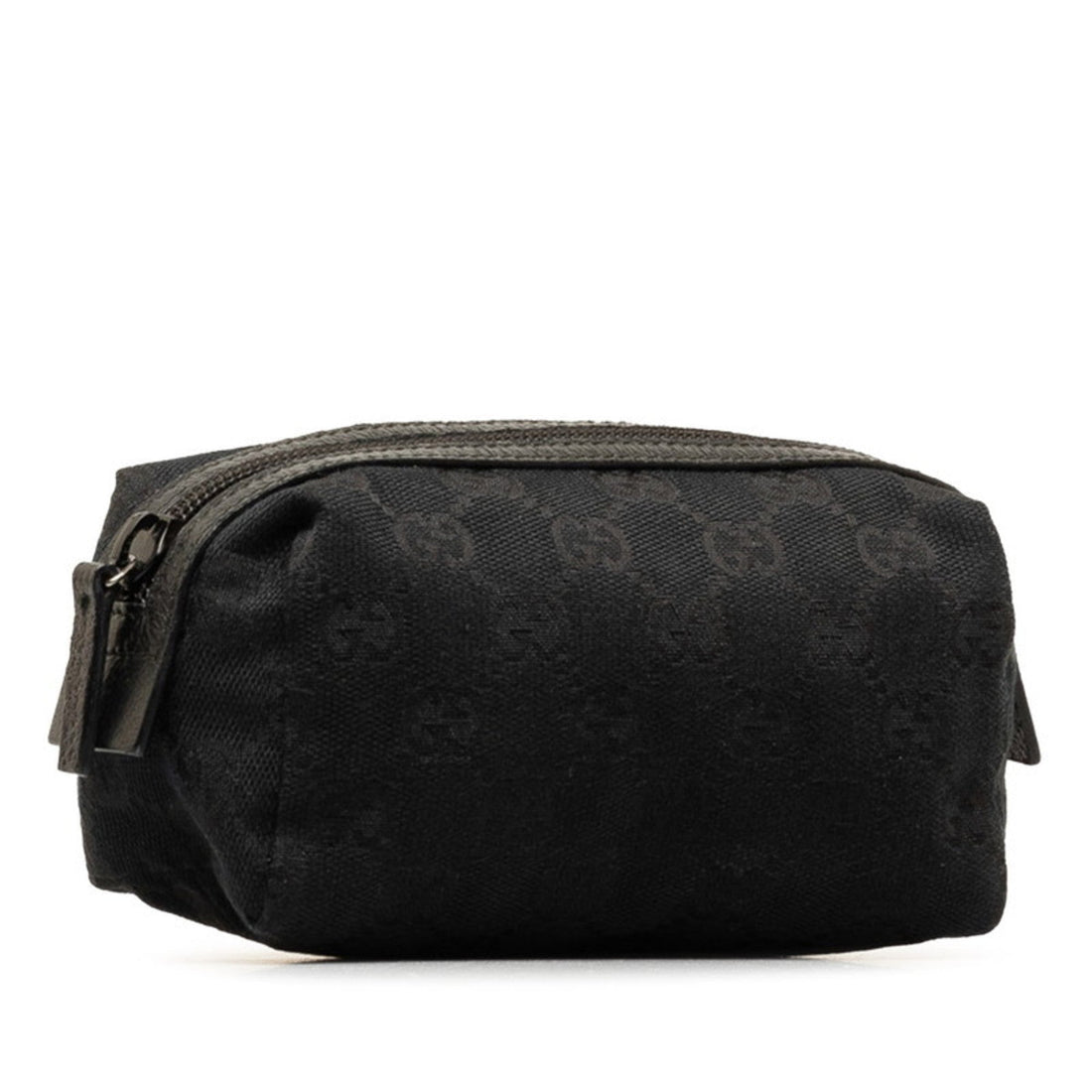Gucci Gg Canvas Black Canvas Leather Pouch