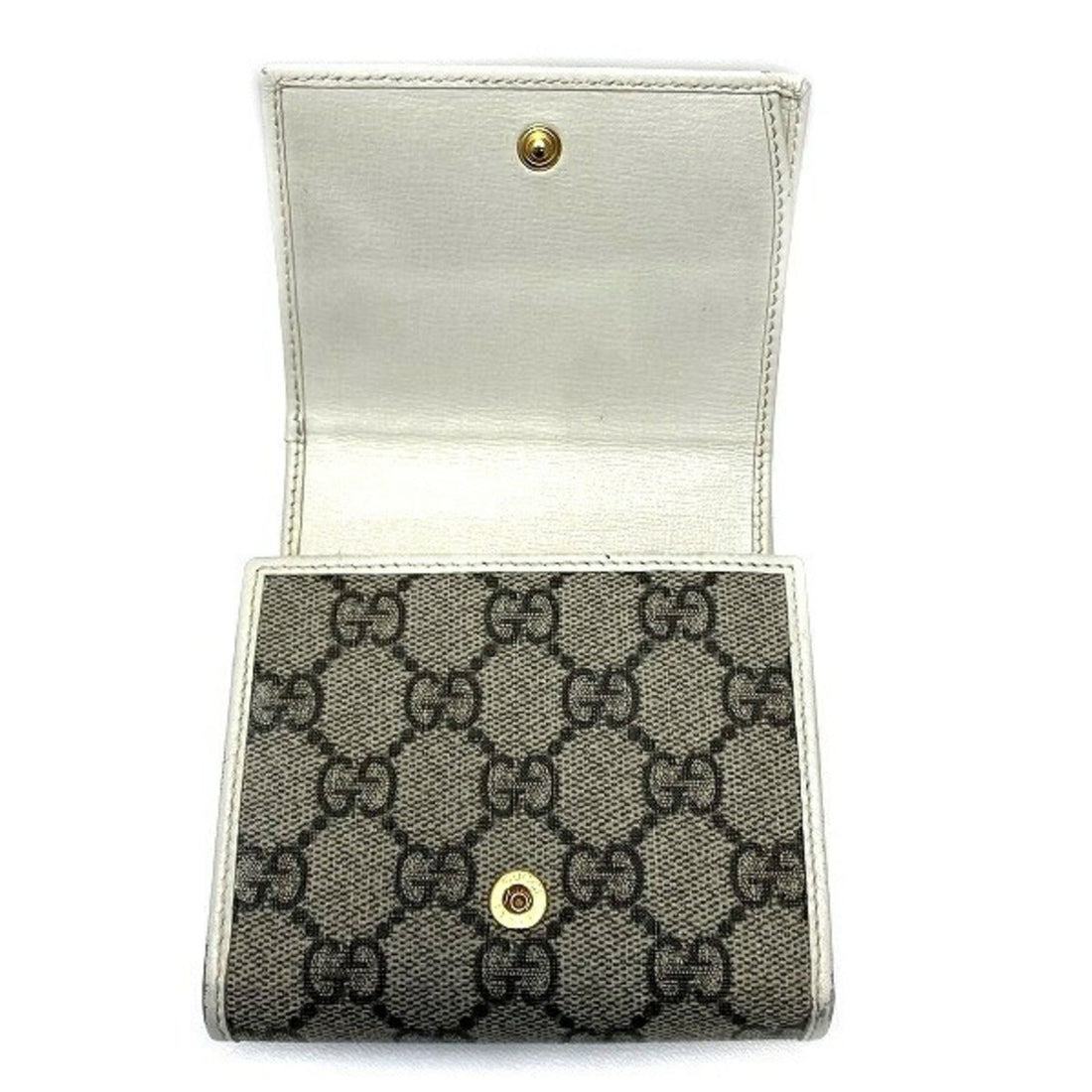 Gucci Beige White Pvc Leather Wallet (Bi-Fold)