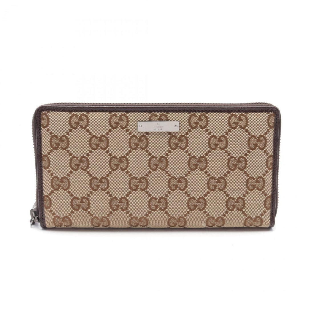 Gucci Beige Brown Gg Canvas Leather Wallet (Bi-Fold)