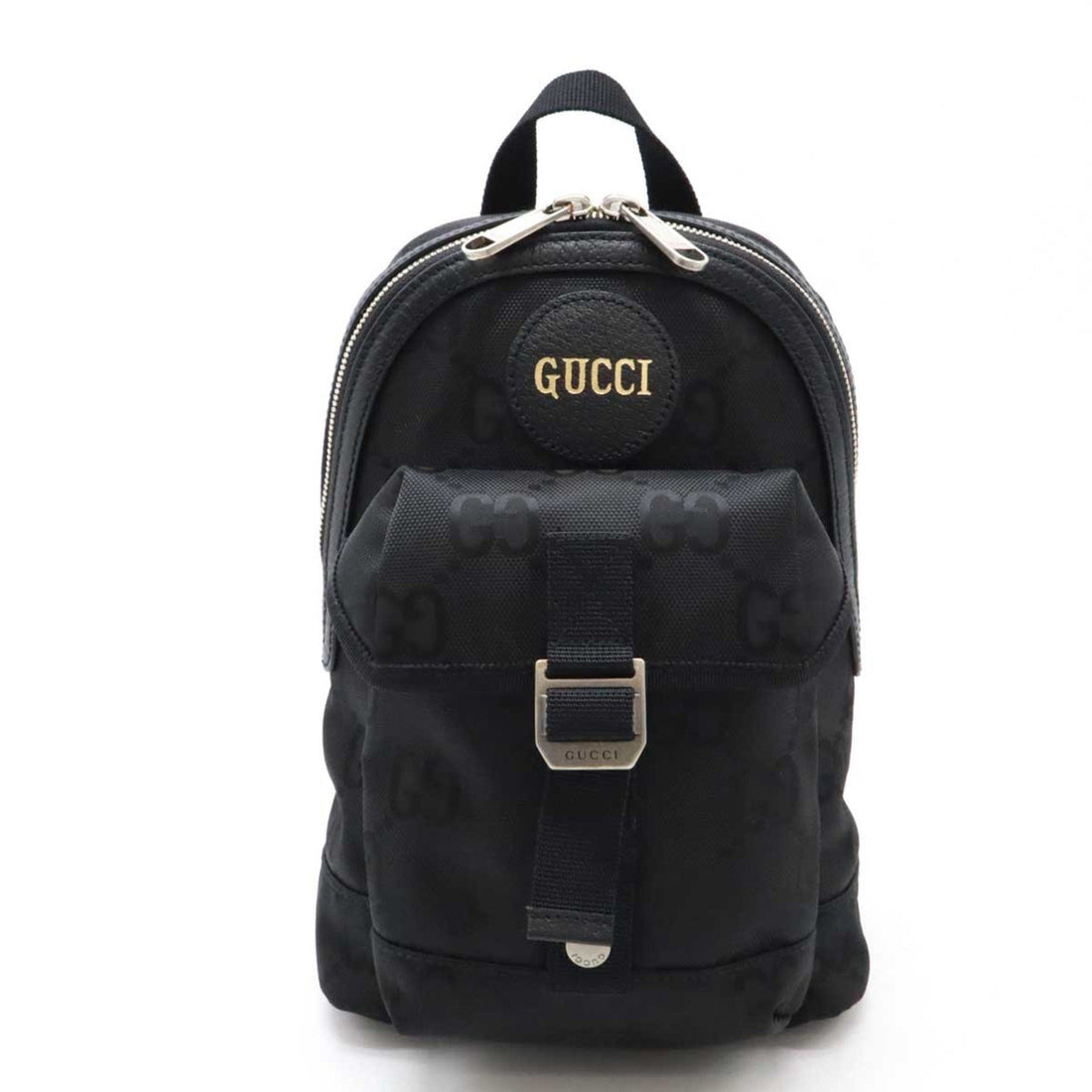 Gucci Black Nylon Canvas Leather Shoulder Bag Sling Bag