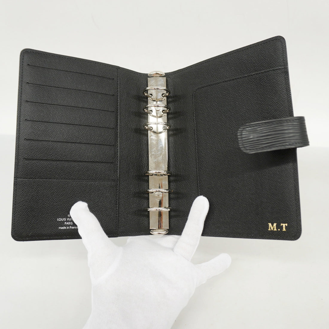 Louis VuittonAuth  Epi Planner Cover Noir Agenda MM R20042