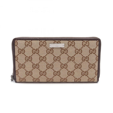 Gucci Beige Brown Gg Canvas Leather Wallet (Bi-Fold)