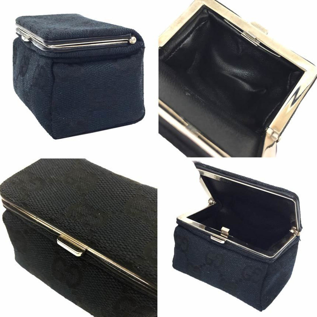 Gucci Black Canvas Leather Pouch