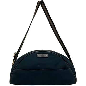 Gucci Shoulder Bag Black Micro GG 90781 Canvas Leather GUCCI Half Moon Handbag