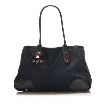 Gucci GG Canvas Princie Tote Bag 163805 Black Leather Ladies Gucci