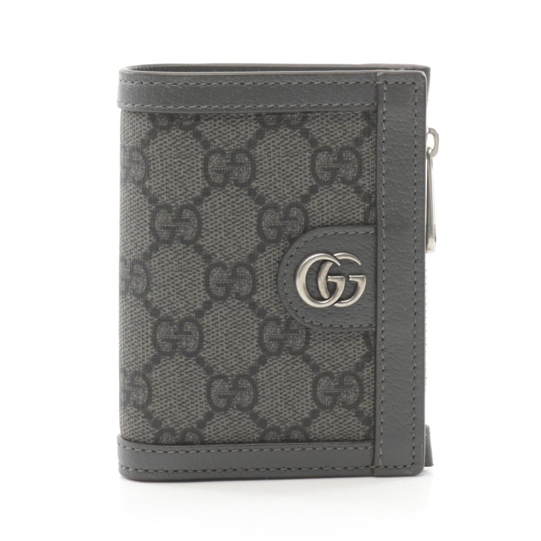 Gucci Gray Leather Coated Canvas Wallet (Bi-Fold)