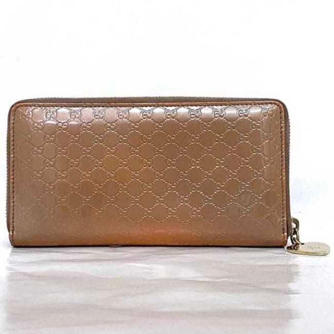 Gucci Microguccissima Gold Pink Patent Leather Long Wallet (Bi-Fold)