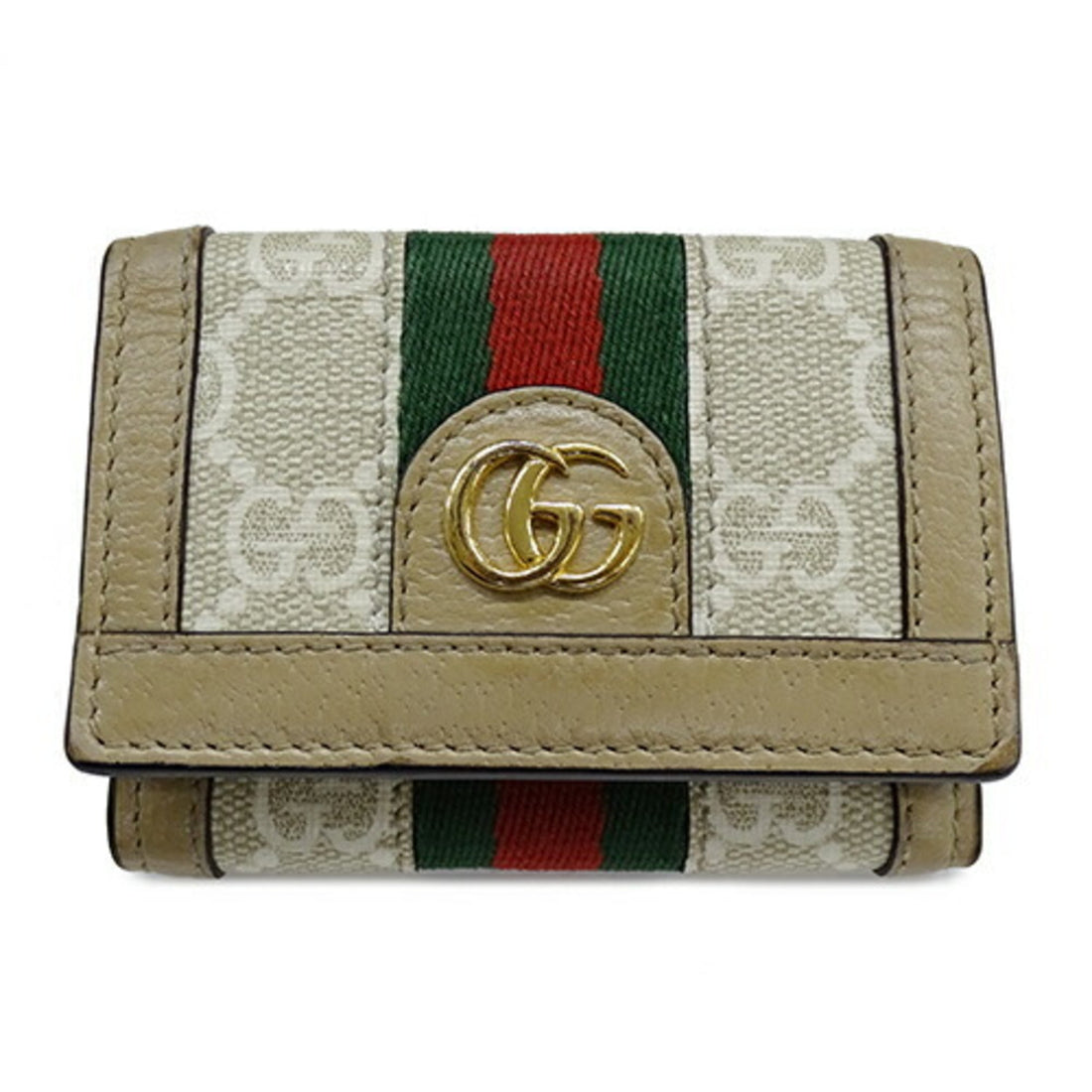 Gucci Beige Gg Supreme Wallet (Tri-Fold)