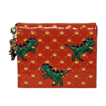 Christian Dior Orange Red Patent Leather Wallet (Bi-Fold) ()