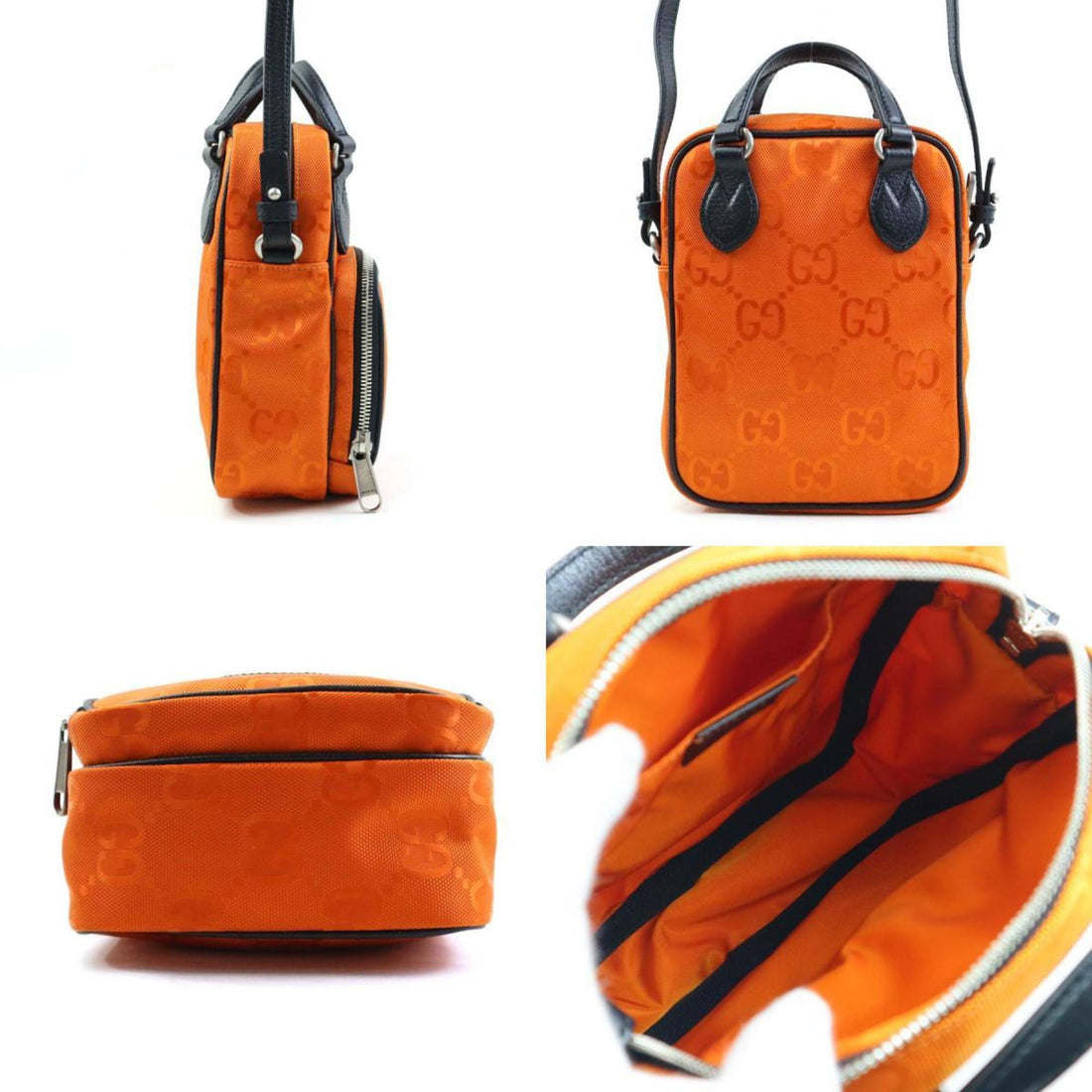 Gucci Orange Nylon Canvas Shoulder Bag