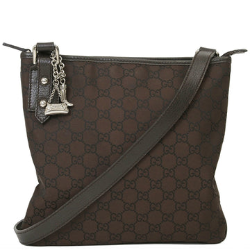 Gucci Brown Nylon Leather Shoulder Bag