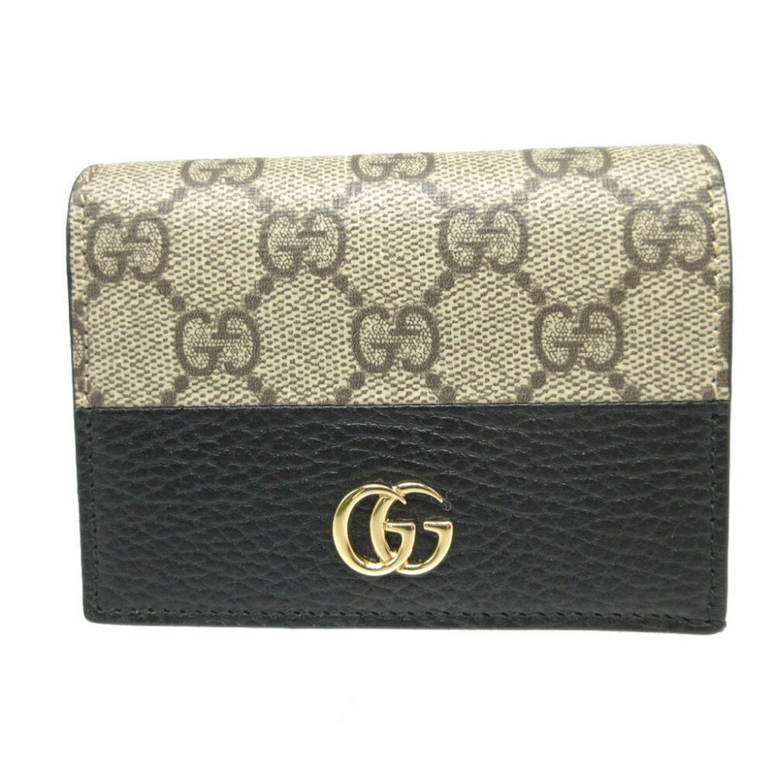 Gucci Beige Black Gg Supreme Wallet (Bi-Fold)
