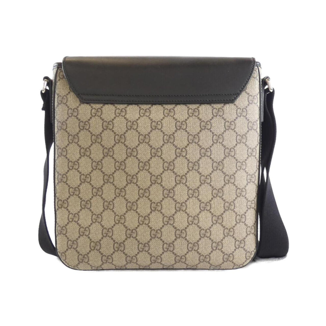 Gucci Beige Black Gg Supreme Leather Shoulder Bag