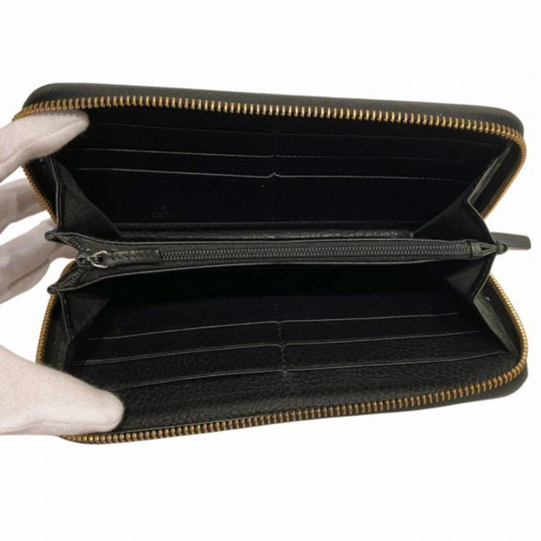Gucci Black Leather Long Wallet (Bi-Fold)