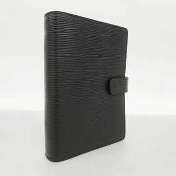 Louis VuittonAuth  Epi Planner Cover Noir Agenda MM R20042