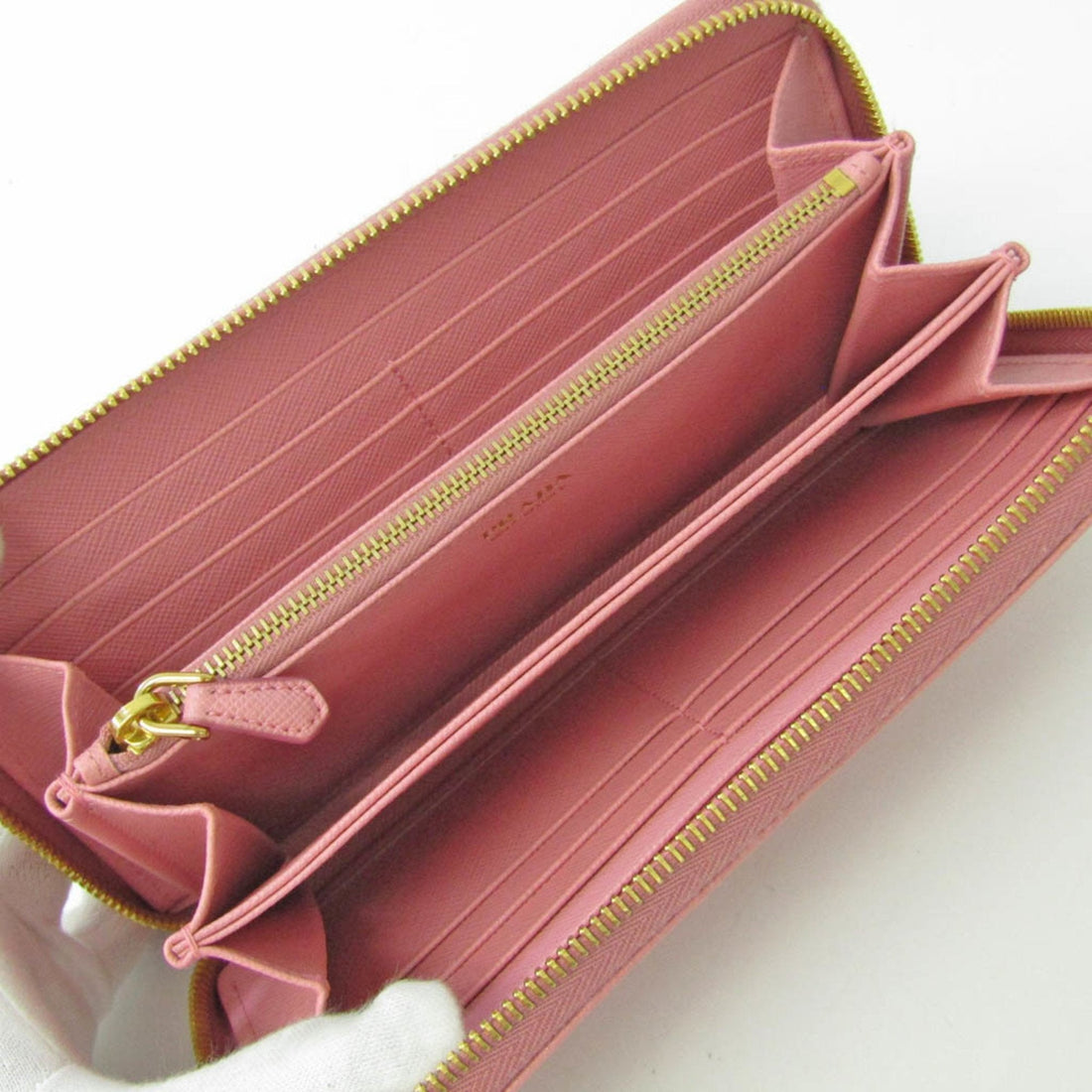 Prada 1ML506 Women's Saffiano Metal Long Wallet [bi-fold] Pink