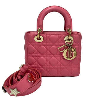 Christian Dior Pink Leather Handbag Shoulder Bag ()