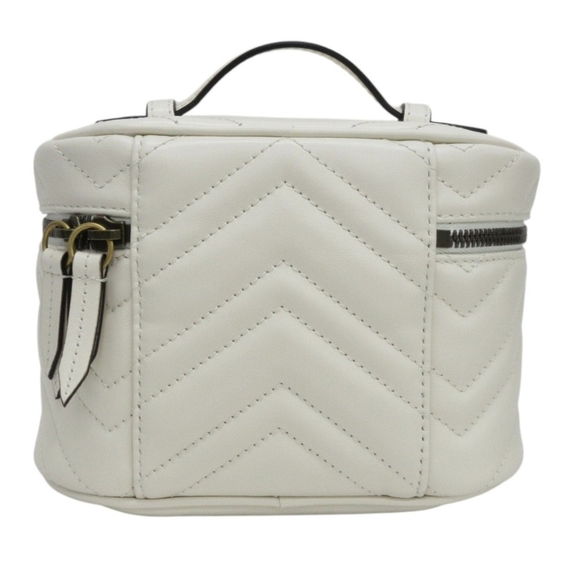 Gucci White Leather Pouch Vanity Bag