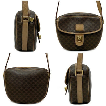 Celine Shoulder Bag Brown Beige Macadam M14 Pochette PVC Leather Celine Women's