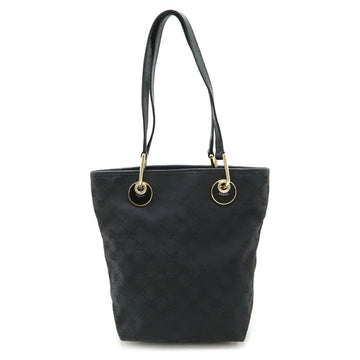 Gucci Gg Canvas Black Gg Canvas Leather Handbag Tote Bag