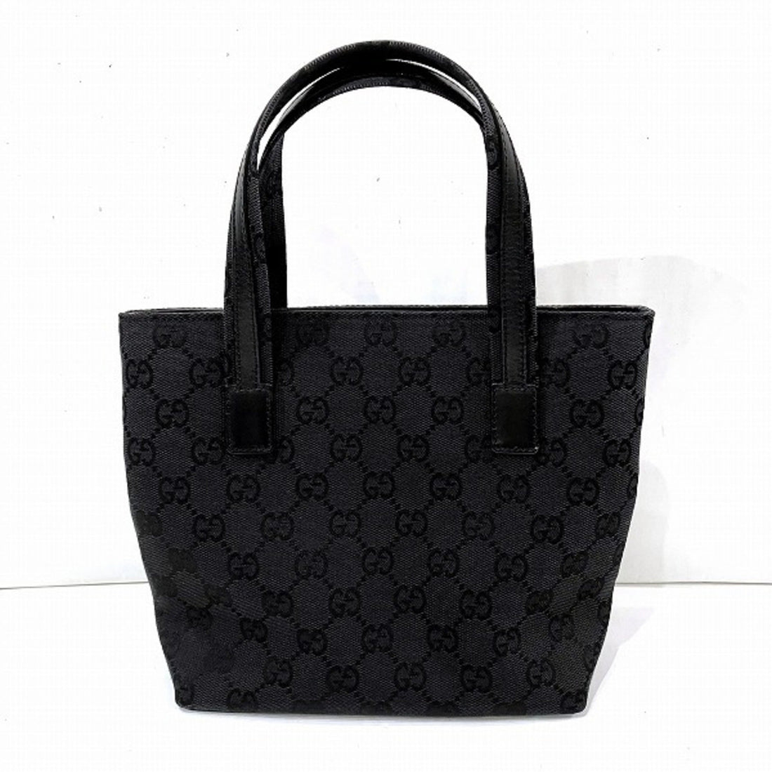 Gucci Black Gg Canvas Handbag