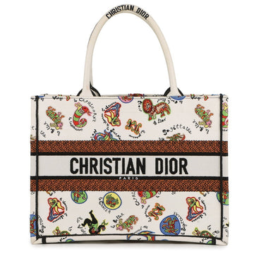 Christian Dior Multi-Color White Canvas Tote Bag ()
