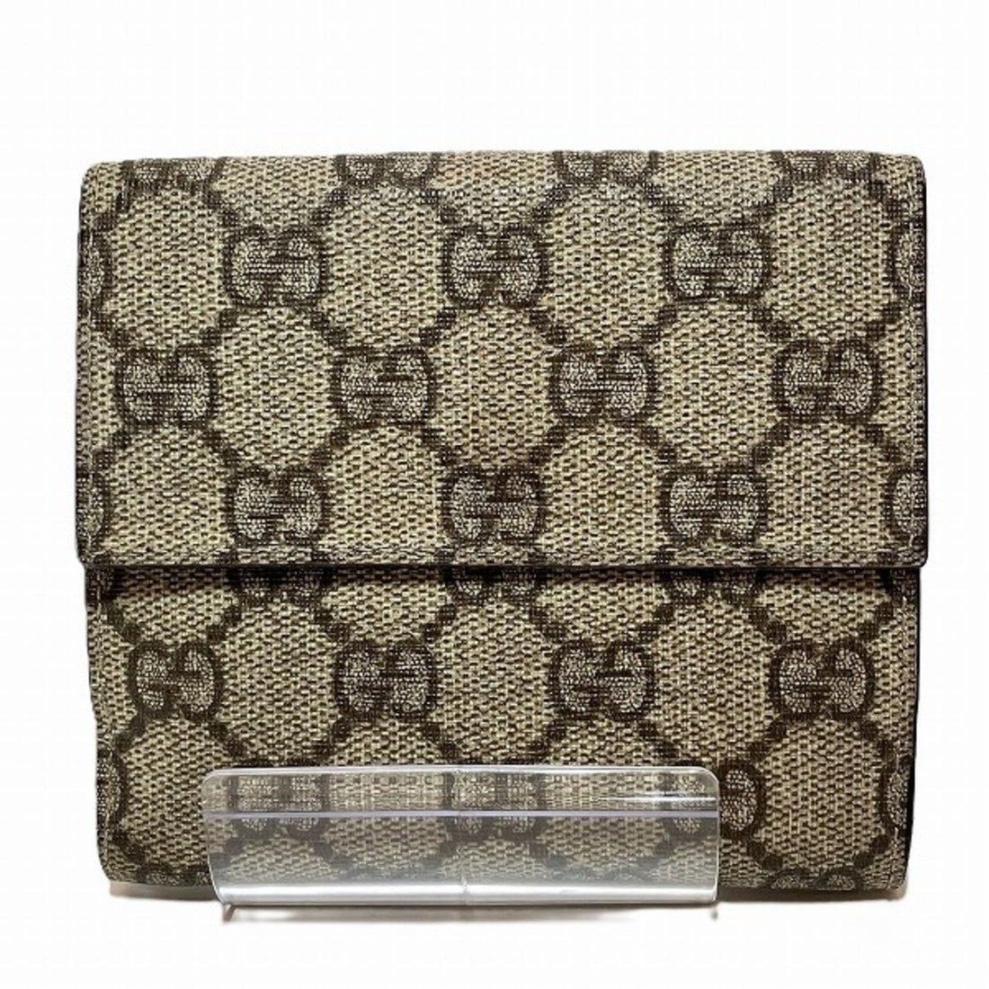 Gucci Brown Gg Supreme Leather Wallet (Bi-Fold)
