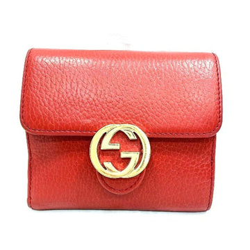 Gucci Red Color Leather Wallet (Bi-Fold)