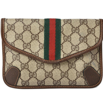 Gucci Clutch Pouch/Multi Pouch GUCCI GG Supreme Brown/Beige Webline