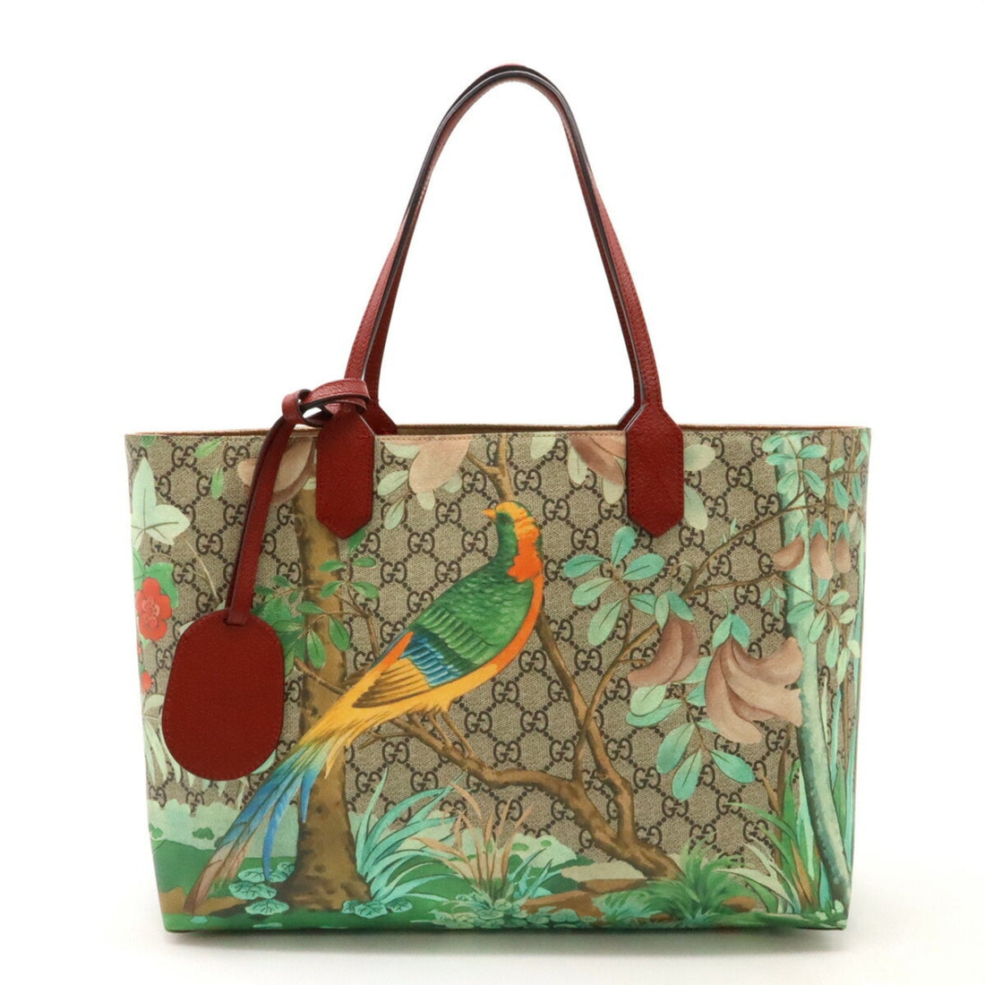 Gucci Beige Khaki Multi-Color Red Color Pvc Leather Shoulder Bag Tote Bag