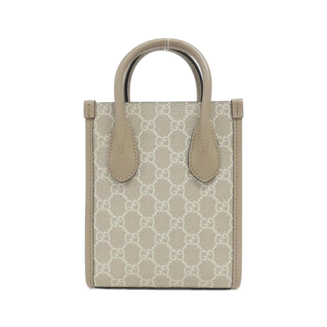 Gucci Beige White Gg Supreme Leather Handbag