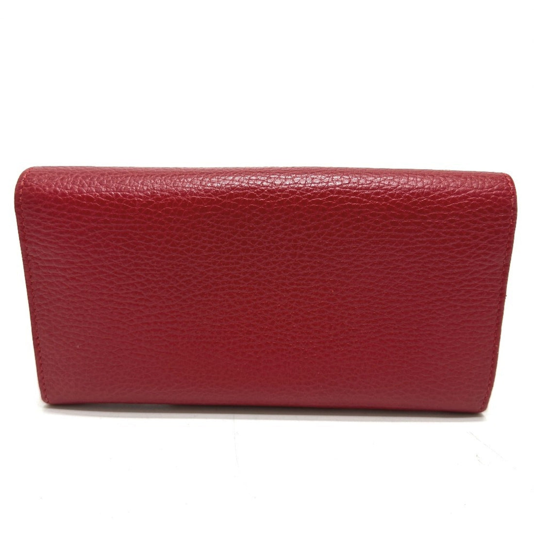 Gucci Red Color Leather Long Wallet (Bi-Fold)