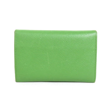 Prada coin case leather light green unisex