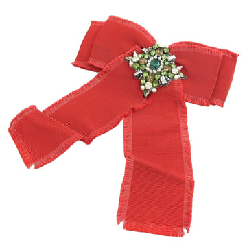 Gucci grosgrain brooch bow ribbon type red 460828I96528096 rhinestone bee