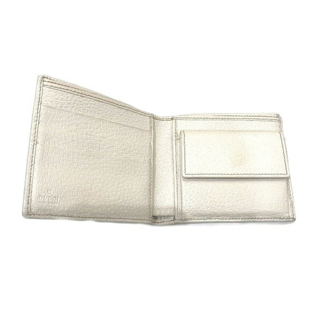 Gucci Brown White Canvas Leather Coin Purse/Coin Case