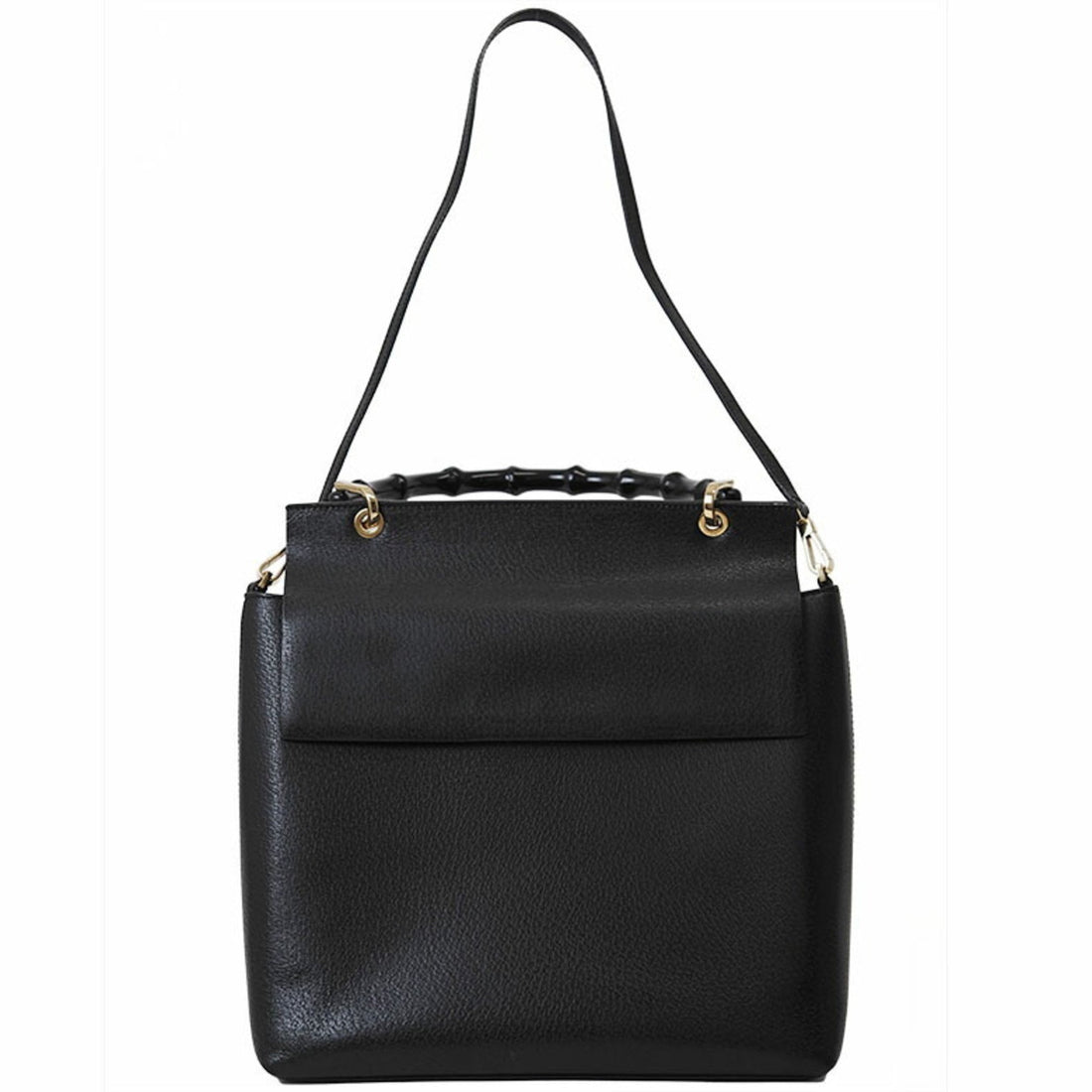 Gucci Bamboo Black Leather Handbag Shoulder Bag