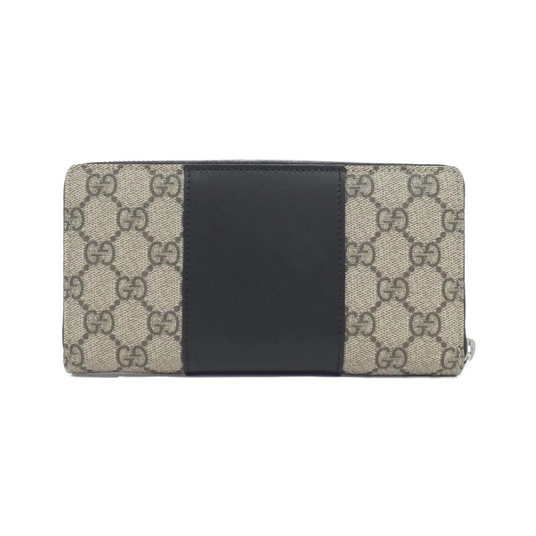 Gucci Beige Black Gg Supreme Leather Long Wallet (Bi-Fold)