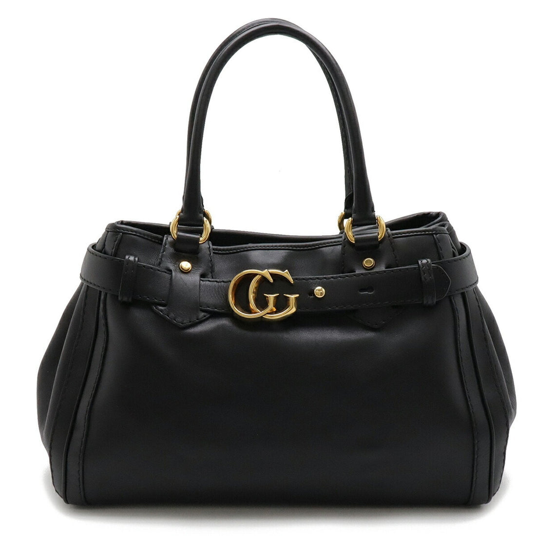 Gucci Black Leather Handbag Tote Bag