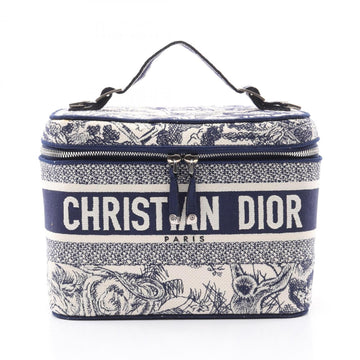 Christian Dior Navy White Canvas Handbag ()