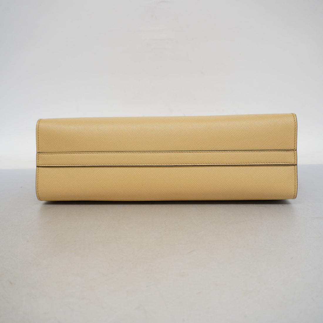 Prada 2way bag Saffiano leather beige gold metal