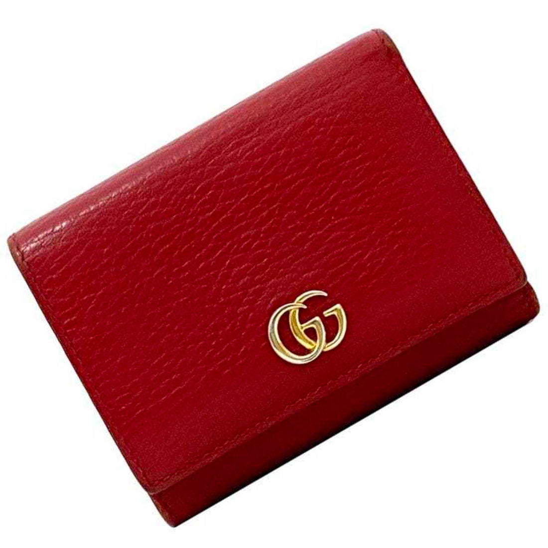 Gucci Red Color Leather Wallet (Tri-Fold)