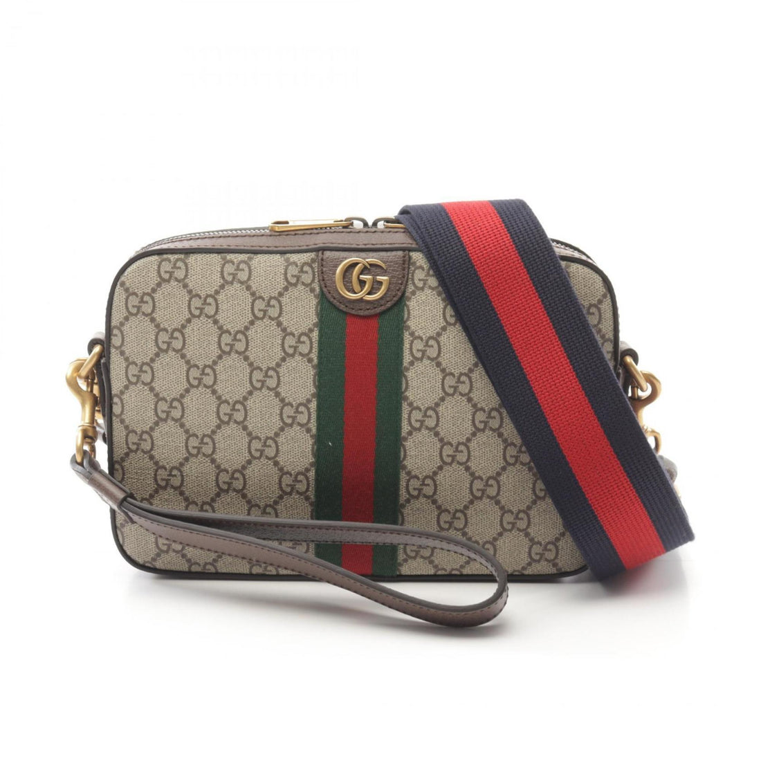 Gucci Beige Brown Multi-Color Pvc Coated Canvas Leather Shoulder Bag
