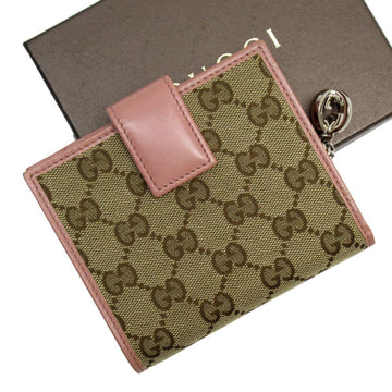 Gucci Beige Pink Pink Beige Gg Canvas Wallet (Bi-Fold)